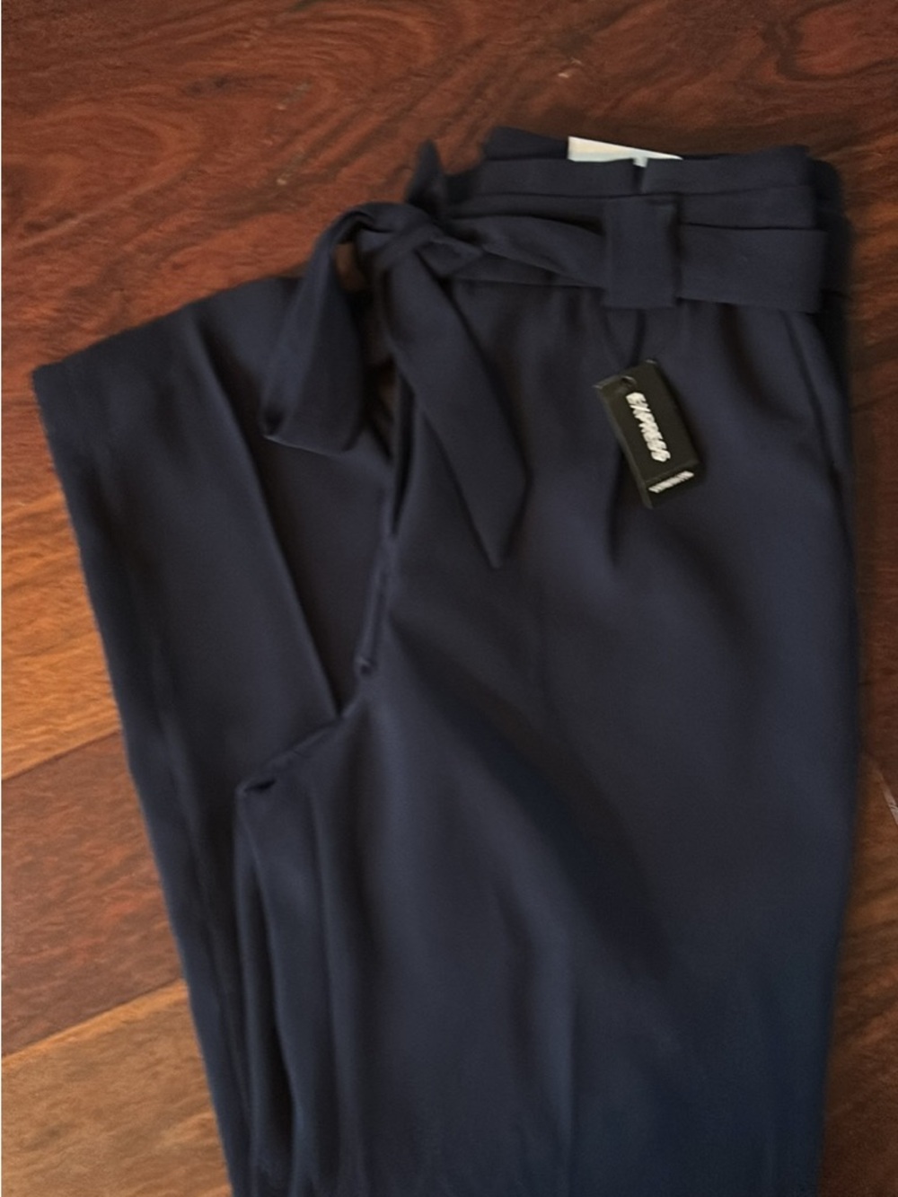 Express Navy Tie-Waist Trousers